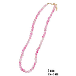 Naszyjnik z kamieni [kwarc różowy] - MF41077